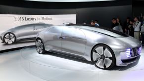 The Mercedes-Benz F 015 Luxury in Motion electric concept car at the 2015 International Consumer Electronics Show