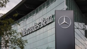 A Mercedes-Benz car dealership on July 22, 2021, in Berlin, Germany