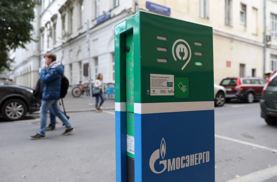 Charging points for electric vehicles in Moscow, Russia