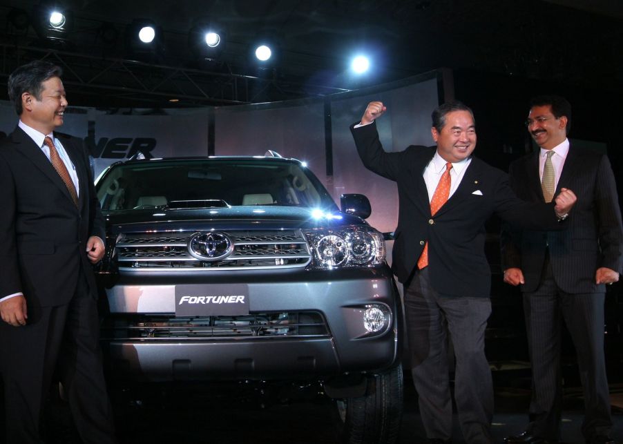 Toyota Motors debuting the new Toyota Fortuner model in New Delhi