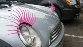 Eye lashes on a Mini Cooper