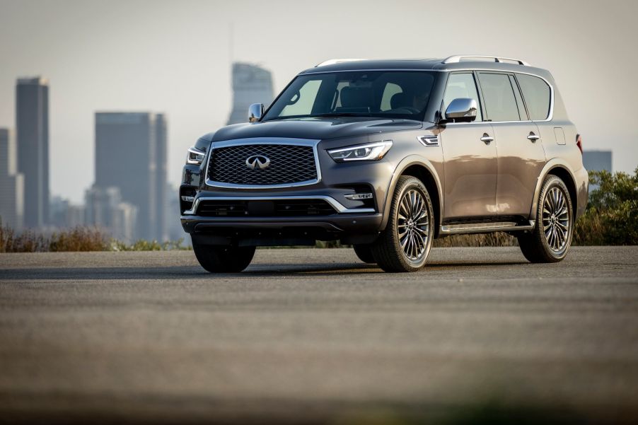 The new 2022 Infiniti QX80 on display