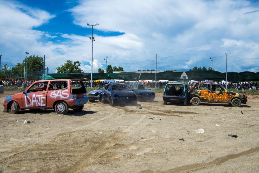 An outside Italian Demolition Derby festival