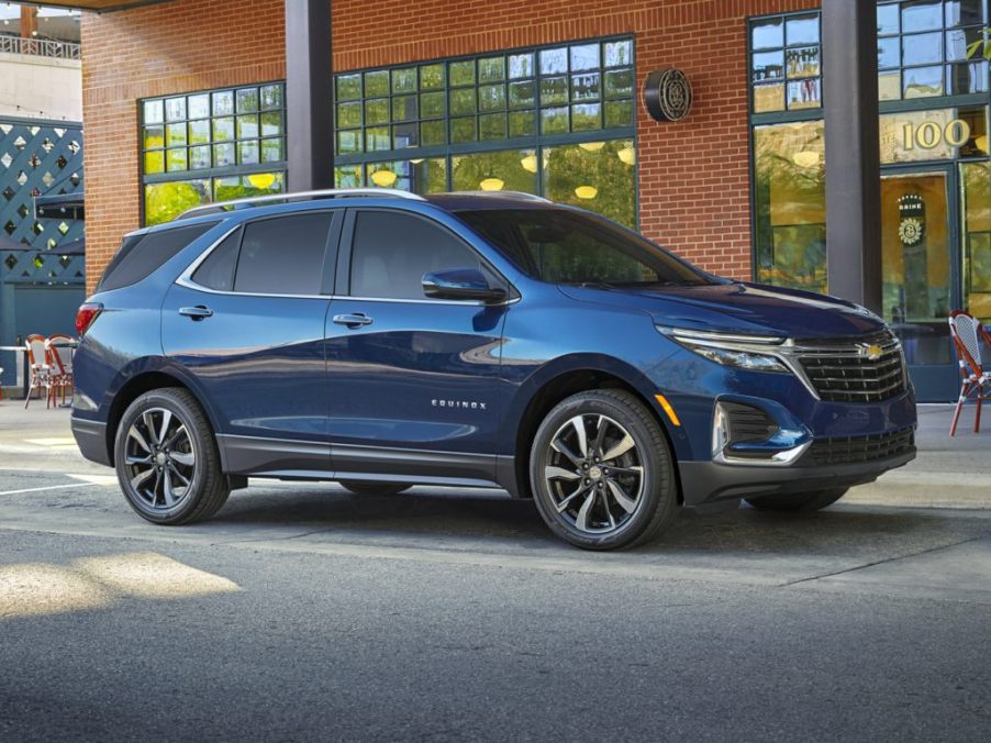 The 2022 Chevy Equinox parked in the city