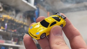 yellow Mazda RX-7 mini rc car