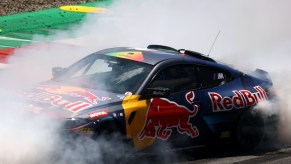 red bull racecar drifting