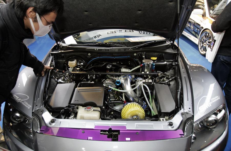 Mazda RX-8 rotary coupe engine bay