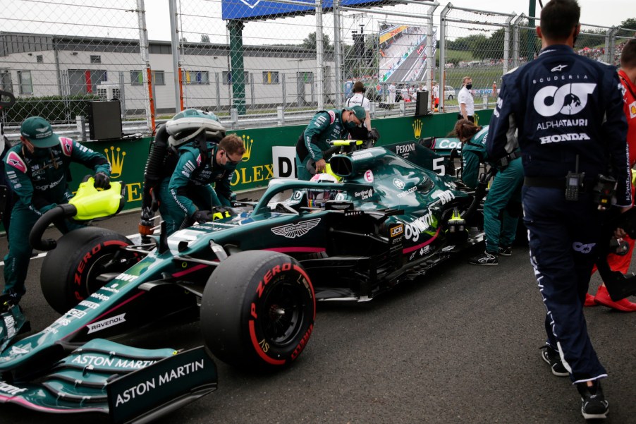 sebastian vettel in the pits