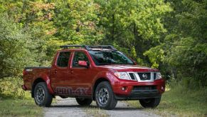 The 2017 Nissan Frontier Pro-4X in the woods