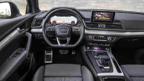 The gray interior of a 2018 Audi Q5.