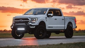 The 2021 Hennessey Venom 775 F-150 at sunset