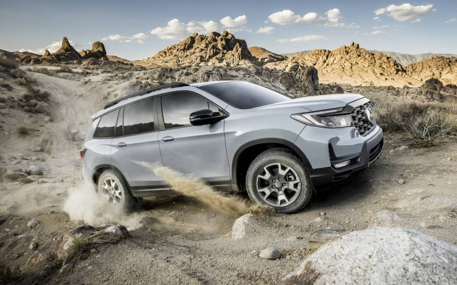 The 2022 Honda Passport TrailSport kicking up dirt