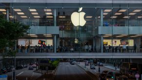 An Apple store at IFC in Hong Kong, China