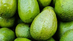 Avocado fruits in a supermarket.