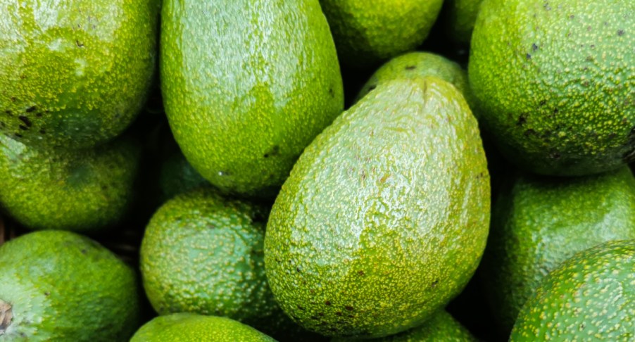 Avocado fruits in a supermarket.