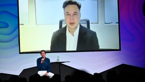 Elon Musk seen at Italian Tech Week discussing the global chip shortage