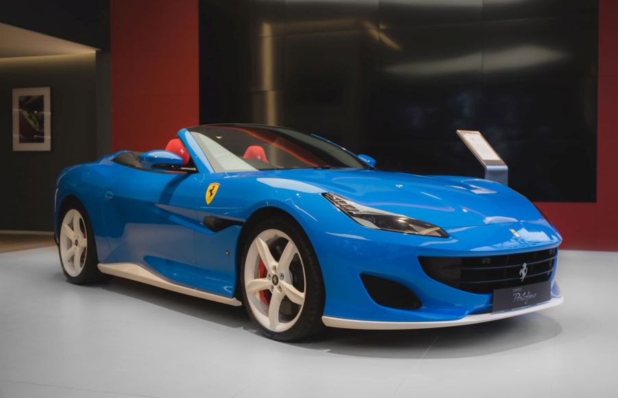 The Ferrari Portofino in Berkeley Square, London, England