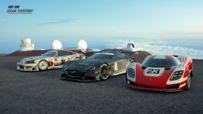 Gran Turismo 7 pre-order car pack featuring the Porsche 917 concept, Mazda RX-VISION GT3, and 1997 GT500 Toyota Supra