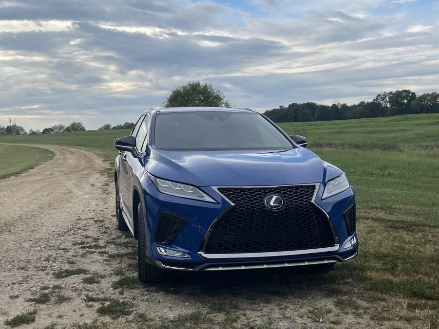 The 2021 Lexus RX 350 F Sport on a dirt road