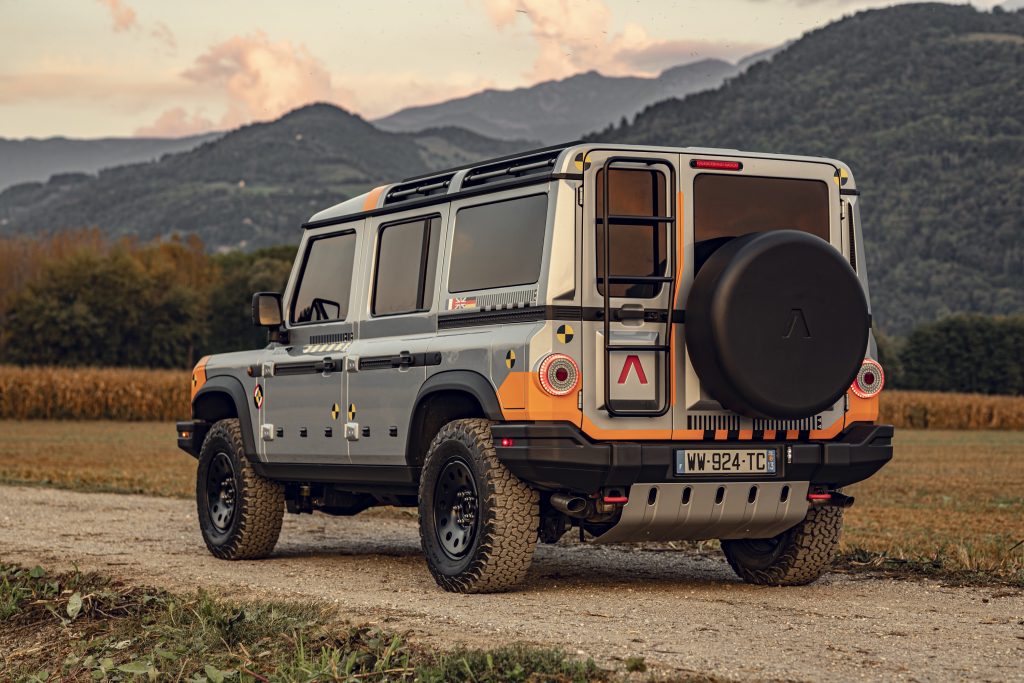 2021 Ineos Grenadier Prototype parked outside near mountains