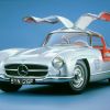 A 1957 Mercedes-Benz 300SL model with gull-wing doors