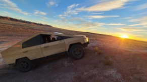 Plybertruck with the sunset in the background