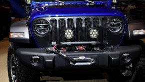 A blue 2020 Mopar-Modified Jeep Wrangler is on display at the 112th Annual Chicago Auto Show at McCormick Place in Chicago, Illinois on February 7, 2020.