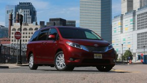 A red 2017 Toyota Sienna Limited Premium All-Wheel Drive. Sunday, May 21, 2017.