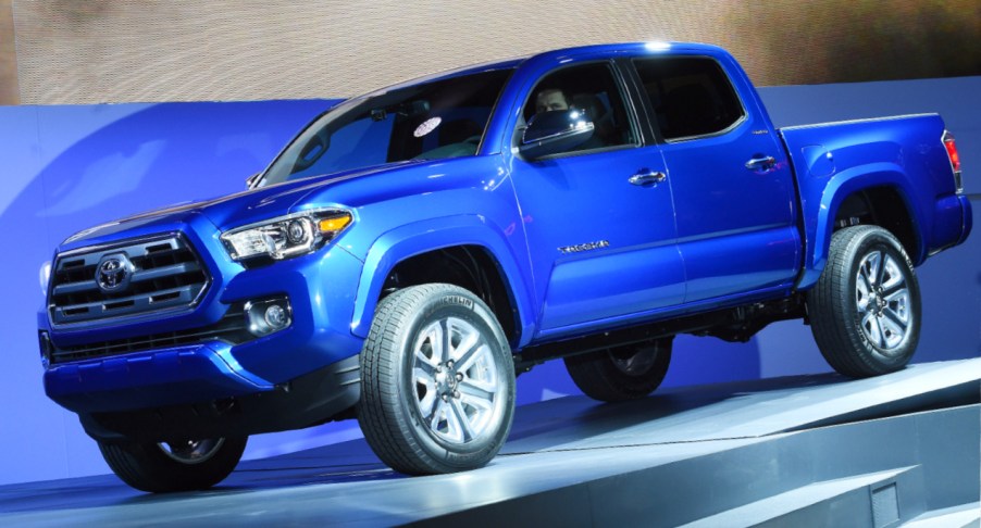 Toyota reveals its new Tacoma truck at The North American International Auto Show in Detroit, Michigan, on January 12, 2015. The annual car show takes place amid a surging economy, more jobs and cheap gas, a trifecta of near-perfect conditions for the US auto industry.