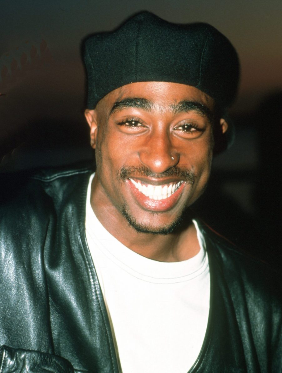 Tupac Shakur seen smiling before a performance