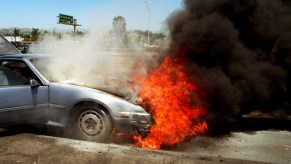 1986 300zx on fire