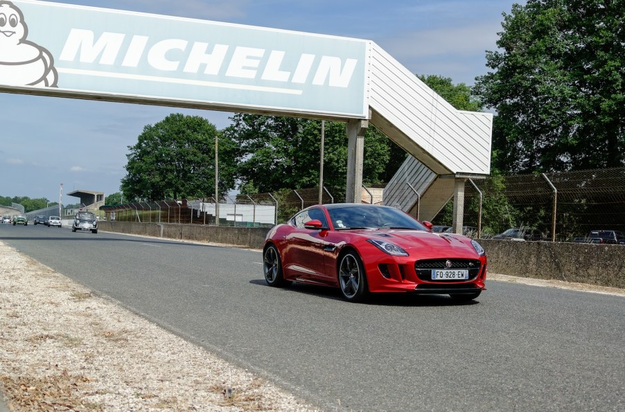 Jaguar F-Type driving on track