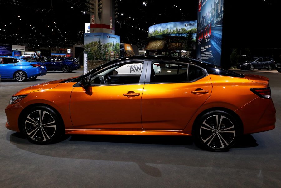 deep orange Nissan Sentra