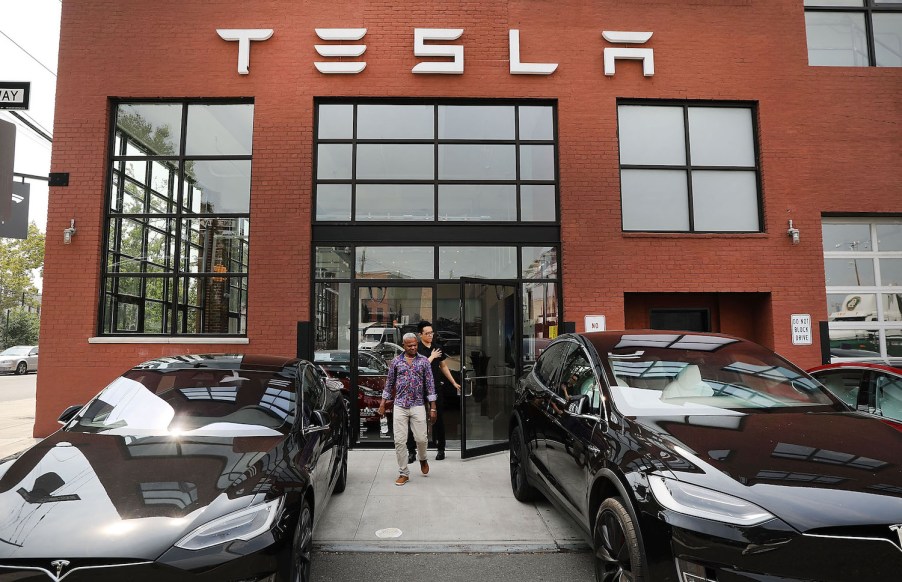 A Tesla showroom