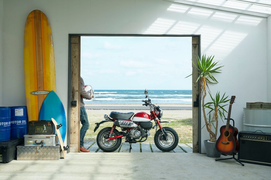 2021 Honda Monkey shot from the side with the ocean in the background