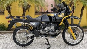 1994 BMW R100GS in black and yellow