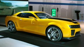 A yellow and black 2010 Camaro SS