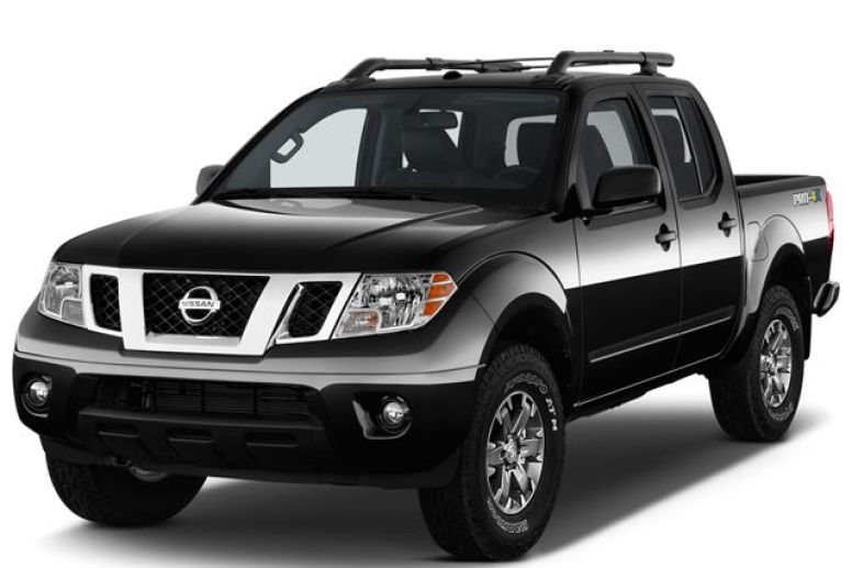 The 2021 Nissan Frontier on a white background