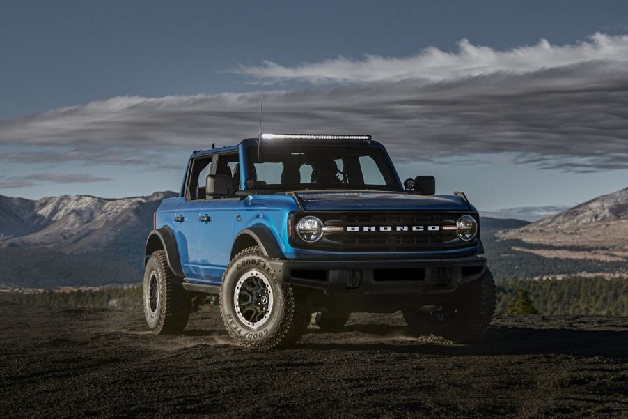 2022 Ford Bronco with mountains in the background