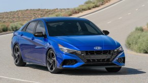 The 2022 Hyundai Elantra N line in blue