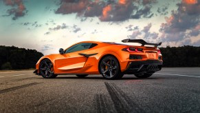 This is a promo photo of the 2023 Chevrolet Corvette Z06. The Exotic Car Secret Behind The 670 Horsepower Engine In The 2023 Corvette Z06 is a flat-plane crankshaft engine. | General Motors