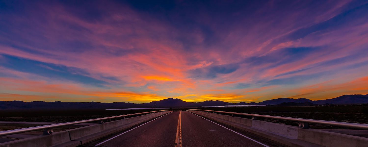 This is a photo of highway 15, outside of Las Vegas. Texas Man Alex Jones Destroyed the Cannonball Motorcycle Record on a $4,000 Yamaha FJR | Joe Sohm/Visions of America/Universal Images Group via Getty Images