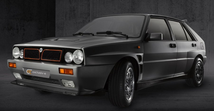 A matte-gray GCK Exclusiv-e Lancia Delta Integrale Evo-e EV restomod