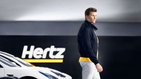 Quarterback Tom Brady appeared in humorous commercials touting Hertz's Tesla rental car fleet. The Hertz Corporation's 100,000 Tesla Model 3 order is the largest rental EV order in history. | Eric R. Davidson/Getty Images for HERTZ