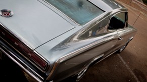 This is a photo of a 1967 "first generation" Dodge Charger in a parking lot. Dom's first Charger is revealed in Fast and Furious 9 as a 1966 first-generation Dodge Charger. Dünzl\ullstein bild via Getty Images