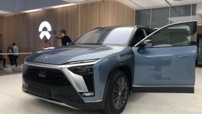 A Nio vehicle display in Oslo, Norway