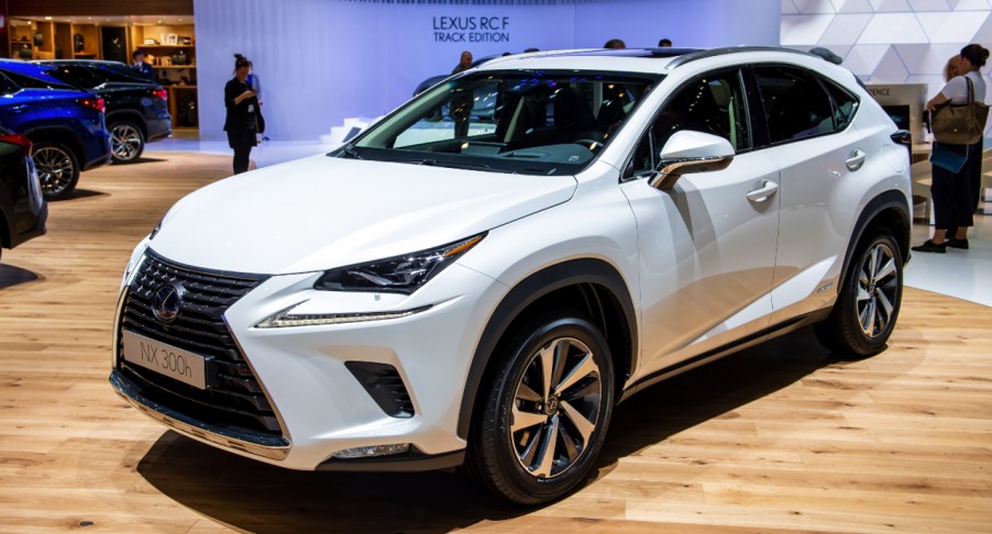 A white Lexus NX SUV.