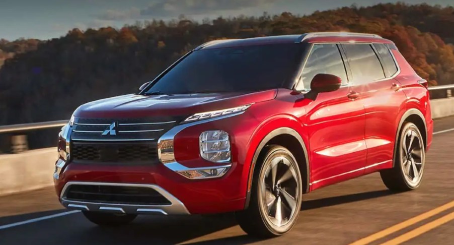 The 2021 Mitsubishi Outlander PHEV parked outside