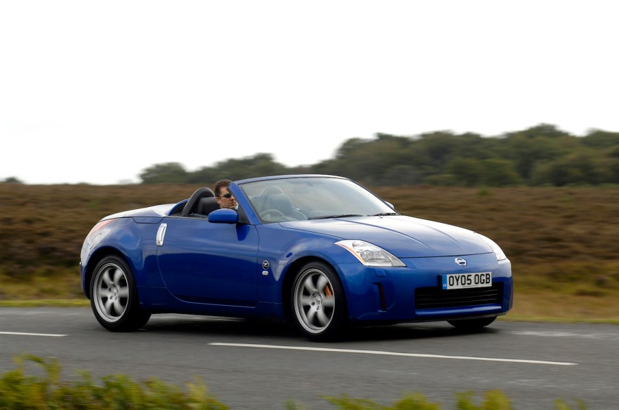 2005 Nissan 350Z driving down the road