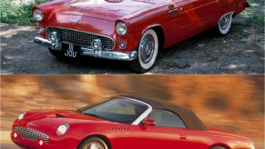 1955 Ford Thunderbird (top) vs. 2005 Ford Thunderbird (bottom)